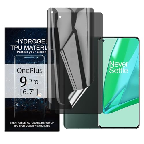 Glcrrpu 2 Stück für Oneplus 9 Pro [6,7 Zoll] Privatsphäre Hydrogel Displayschutzfolie [Anti-Spionage] Flexible TPU Schutzfolie Selbstheilend [Nicht gehärtetes Glas] von Glcrrpu