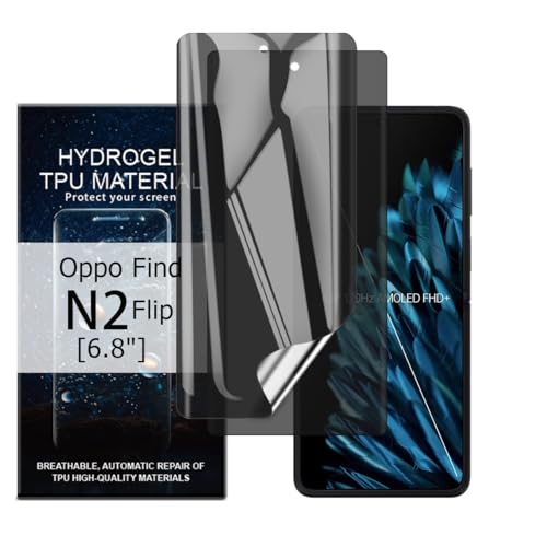 Glcrrpu 2 Stück für Oppo Find N2 Flip [6,8 Zoll] Privatsphäre Hydrogel Displayschutzfolie [Anti-Spion] Flexible TPU Schutzfolie Selbstheilend [Nicht gehärtetes Glas] von Glcrrpu