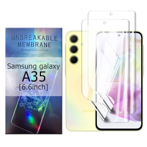 Glcrrpu Displayschutzfolie für Samsung Galaxy A35 [16,8 cm] Hochempfindliche Hydrogel-TPU-Folie, HD, klar, flexibel, selbstheilend, kein gehärtetes Glas, 2 Stück von Glcrrpu