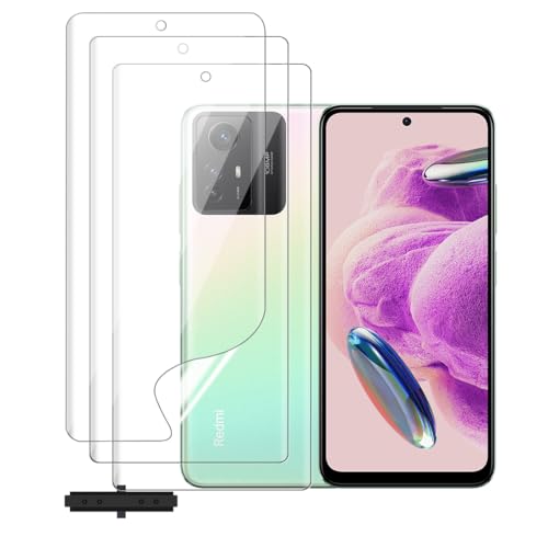 Glcrrpu Hydrogel-Displayschutzfolie für Xiaomi RedMi Note 12s [6,4 Zoll]-[3 Stück] Anti-Fingerabdruck, selbstreparierend, HD klar, ultradünn, einfach anzubringen, kompatibel mit Schutzhüllen von Glcrrpu