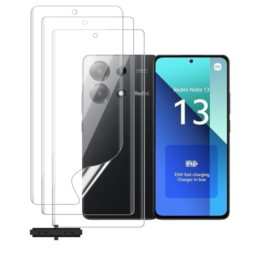 Glcrrpu Hydrogel-Displayschutzfolie für Xiaomi Redmi Note 13/13 Pro/13 Pro + [6,67 Zoll]-[3 Stück] Anti-Fingerabdruck, selbstreparierend, HD klar, ultradünn, einfach anzubringen, kompatibel mit von Glcrrpu