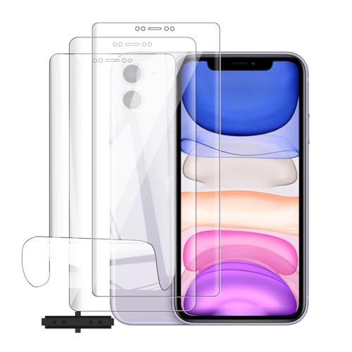 Glcrrpu Hydrogel-Displayschutzfolie für iPhone 11 und iPhone Xr [6,1 Zoll] - [3 Stück] Anti-Fingerabdruck, selbstreparierend, HD klar, ultradünn, einfach anzubringen, kompatibel mit Schutzhüllen von Glcrrpu