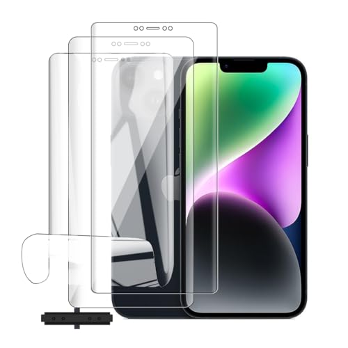 Glcrrpu Hydrogel-Displayschutzfolie für iPhone 14 [6,1 Zoll] - [3 Stück] Anti-Fingerabdruck, selbstreparierend, HD klar, ultradünn, einfach anzubringen, kompatibel mit Schutzhüllen von Glcrrpu