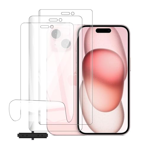 Glcrrpu Hydrogel-Displayschutzfolie für iPhone 15,5 cm (6,1 Zoll), Anti-Fingerabdruck, selbstreparierend, HD-Klarheit, ultradünn, einfach anzubringen, kompatibel mit Schutzhüllen von Glcrrpu
