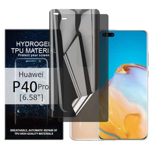 Glcrrpu Hydrogel Privacy Displayschutzfolie für Huawei P40 Pro [6.58"],2 Stück [Anti-Spy] Sichtschutz Schutzfolie Weich Flexible TPU,Kratzen,Einfacher Montage von Glcrrpu