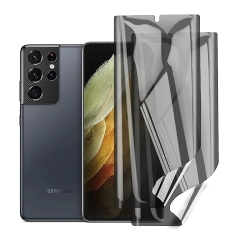 Glcrrpu Hydrogel Privacy Displayschutzfolie für Samsung Galaxy S21 Ultra (6.8 inch),2 Stück [Anti-Spy] Sichtschutz Schutzfolie Weich Flexible TPU,Kratzen,Einfacher Montage von Glcrrpu