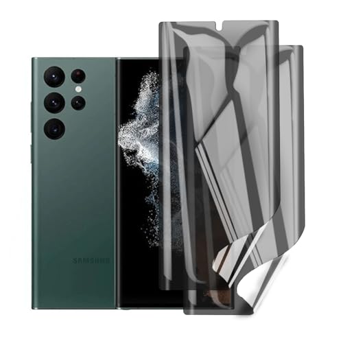 Glcrrpu Hydrogel Privacy Displayschutzfolie für Samsung Galaxy S22 Ultra (6.8 inch),2 Stück [Anti-Spy] Sichtschutz Schutzfolie Weich Flexible TPU,Kratzen,Einfacher Montage von Glcrrpu