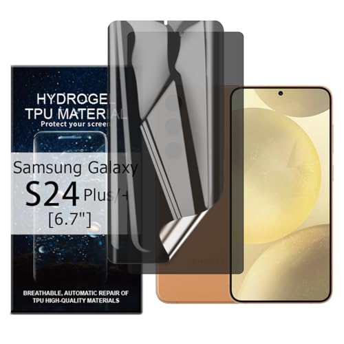 Glcrrpu Hydrogel Privacy Displayschutzfolie für Samsung Galaxy S24 Plus/+ 5G [6.7"],2 Stück [Anti-Spy] Sichtschutz Schutzfolie Weich Flexible TPU,Kratzen,Einfacher Montage von Glcrrpu