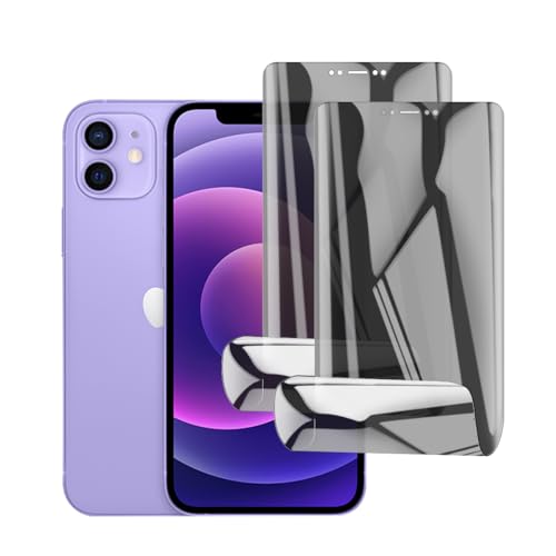 Glcrrpu Hydrogel Privacy Displayschutzfolie für iPhone 12 Mini (5.4 inch),2 Stück [Anti-Spy] Sichtschutz Schutzfolie Weich Flexible TPU,Kratzen,Einfacher Montage von Glcrrpu
