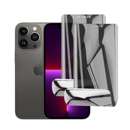 Glcrrpu Hydrogel Privacy Displayschutzfolie für iPhone 13 Pro Max (6.7 inch),2 Stück [Anti-Spy] Sichtschutz Schutzfolie Weich Flexible TPU,Kratzen,Einfacher Montage von Glcrrpu