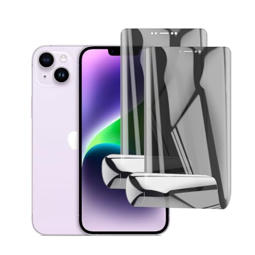 Glcrrpu Hydrogel Privacy Displayschutzfolie für iPhone 14 Puls (6.7 inch),2 Stück [Anti-Spy] Sichtschutz Schutzfolie Weich Flexible TPU,Kratzen,Einfacher Montage von Glcrrpu