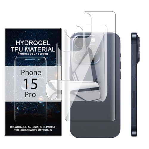 Glcrrpu Schutzfolie Rückseite für iPhone 15 Pro,Folie Weiches TPU Hydrogel Flexible Transparente TPU Scratch Resistant Anti-Kratzer 2 Stück Glcrrpu Schutzfolie Rückseite für iPhone 15 Pro,Folie Weiches TPU Hydrogel Flexible Transparente TPU Scratch Resistant Anti-Kratzer 2 Stück von Glcrrpu