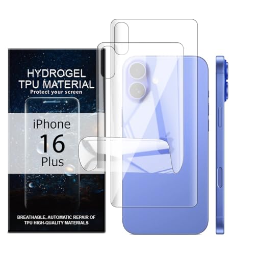 Glcrrpu Schutzfolie Rückseite für iPhone 16 Plus,Folie Weiches TPU Hydrogel Flexible Transparente TPU Scratch Resistant Anti-Kratzer 2 Stück Glcrrpu Schutzfolie Rückseite für iPhone 16 Plus,Folie Weiches TPU Hydrogel Flexible Transparente TPU Scratch Resistant Anti-Kratzer 2 Stück von Glcrrpu