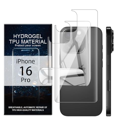 Glcrrpu Schutzfolie Rückseite für iPhone 16 Pro,Folie Weiches TPU Hydrogel Flexible Transparente TPU Scratch Resistant Anti-Kratzer 2 Stück Glcrrpu Schutzfolie Rückseite für iPhone 16 Pro,Folie Weiches TPU Hydrogel Flexible Transparente TPU Scratch Resistant Anti-Kratzer 2 Stück von Glcrrpu