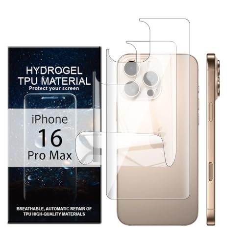 Glcrrpu Schutzfolie Rückseite für iPhone 16 Pro Max,Folie Weiches TPU Hydrogel Flexible Transparente TPU Scratch Resistant Anti-Kratzer 2 Stück Glcrrpu Schutzfolie Rückseite für iPhone 16 Pro Max,Folie Weiches TPU Hydrogel Flexible Transparente TPU Scratch Resistant Anti-Kratzer 2 Stück von Glcrrpu