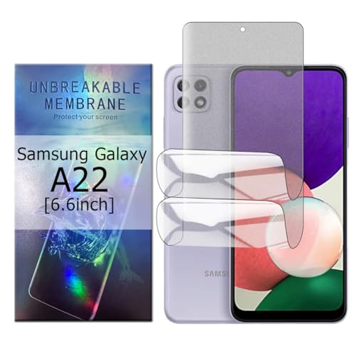 Glcrrpu 2 Stück Matt TPU Schutzfolie für Samsung Galaxy A22[6.6inch],Folie Hydrogel Entspiegelte Displayschutzfolie,Display Blendschutz,Anti-Fingerabdruck,Anti-Kratzer von Glcrrpu