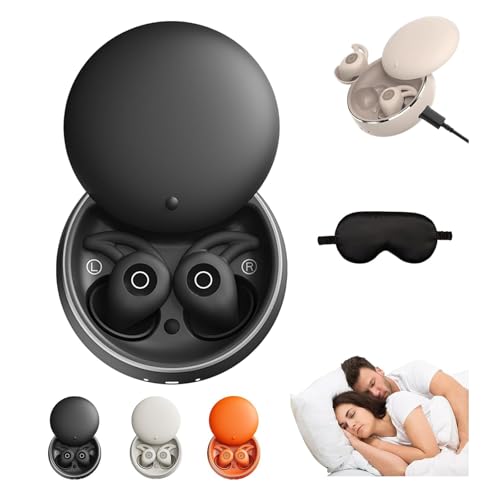 Glemall Novonell Snooze Pods Pro Mit ANC, Anti Schnarch-Kopfhörer für Seitenschläfer, Snoozepods Pro -Schlafkopfhörer, Novonell Sleep Pods (Schwarz) von Glemall