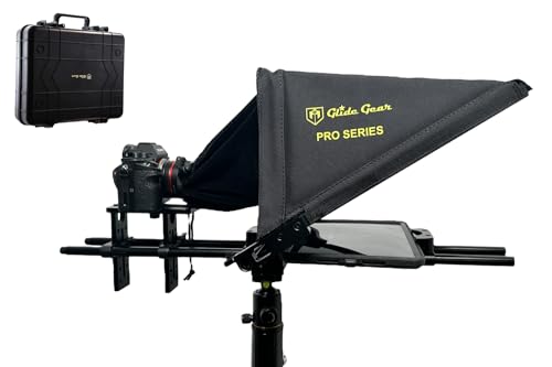 Glide Gear TMP 750 Teleprompter für Videokamera, 43,2 cm (17 Zoll), 70/30 Strahl, mit Hartschalen-Tragetasche von Glide Gear