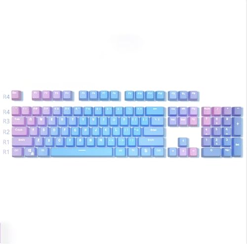 104 Tasten Sunset Gradient hintergrundbeleuchtete Tastenkappen Dickes PBT-OEM-Profil für Cherry MX Switches der mechanischen Tastatur 104 87 61 (Violett) von Gliging