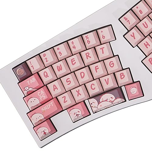 Gliging 152 Tasten Cherry Profile Keycaps Cute Theme für 61/84/87/98/100/104Key Cherry MX Gateron Kailh Switch ANSI/ISO mechanische Tastatur (Rosa) von Gliging