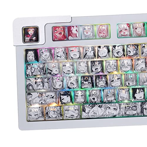 Gliging Durchscheinende Tastenkappen PBT Farbstoff Sublimation OEM Profil 108 Tastenkappen Set Japanische Anime Tastenkappen Keyset mit Abzieher für Cherry Mx Gateron Kailh Switch Mechanische Tastatur von Gliging