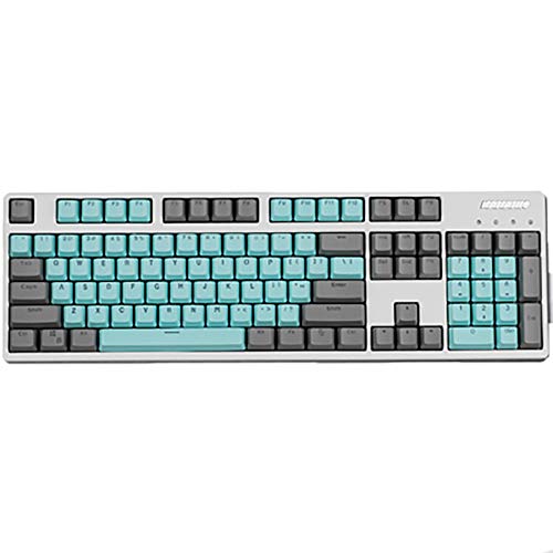 Mechanische Tastatur mit 104 Tasten, PBT-Tastenkappe mit doppelter Hintergrundbeleuchtung, universelle Säule für Ikbc Cherry MX mechanische Tastatur (graues Cyan) von Gliging