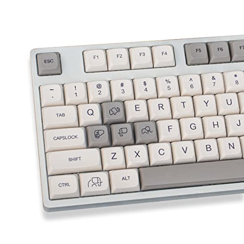 Gliging DYE-SUB-Tastenkappen, PBT 137 Tasten, XDA-Profil, Englisch, Grau, personalisierte Thema-Tastenkappe für Cherry MX Switch, mechanische Tastatur von Gliging