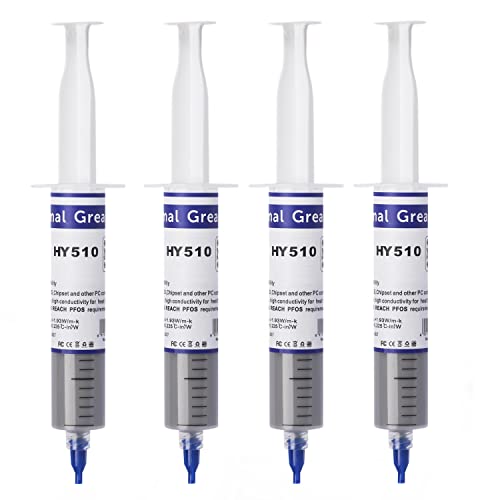 Glinrui HY510-100Gramm(4 * 25g) > 1.9 W/m-K - Wärmeleitpaste für alle Kühler - Hohe Wärmeleitfähigkeit mit Niedriger thermischer Widerstand - Grau Kühlkörper Thermal Greas Wärmeleitfähig Thermopaste von Glinrui