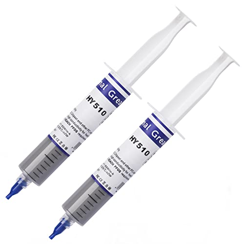 HY510-50Gramm(2*25g)>1.9 W/m-K, Waermeleitpaste/Wärmeleitpaste für alle Kühler - Hohe Wärmeleitfähigkeit mit Niedriger thermischer Widerstand - Grau Kühlkörper Thermal Greas Wärmeleitfähig Thermopaste von Glinrui
