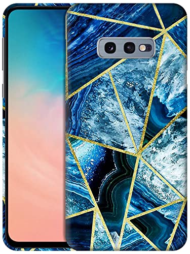 Glisten,Samsung Galaxy S10e Hülle, Samsung S10e Hülle,Geometrisches Marmor Blau Design Bedruckt Niedlich Kunststoff Hard Snap on Schutzhülle Designer Back Phone Case,Cover für Samsung S10e [5.8 Zoll] von Glisten