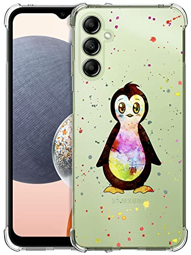 Glisten - Samsung Galaxy A14 5G Hülle, Samsung A14 Clear Case – Pinguin Aquarell bedruckt langlebig, transparent, stoßfest, Designer-Rückseite/Hülle für Galaxy A14 5G / 4G. von Glisten