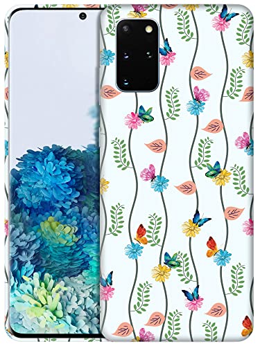 Glisten - Samsung Galaxy S20 Plus 5G / 4G Hülle, Samsung S20+ Hülle - Schmetterling Blumenmuster Design gedruckt niedlich, schlank Kunststoff Hard Snap on Schutzhülle für S20 Plus 4G & 5G. [6,7 Zoll] von Glisten