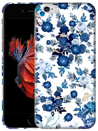 Glisten - Schutzhülle für iPhone 6 Plus, iPhone 6S Plus – blaues Blumen-Design, bedruckt, niedliches Kunststoff, Hartschale, Designer-Rückseite, Handyhülle für iPhone 6 Plus/iPhone 6S Plus von Glisten