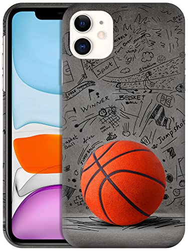 Glisten iPhone 11 Hülle, iPhone 11 Hartschalenhülle – Basketball-Wandkunst-Design gedruckt niedlich, schlank und schlank aus Kunststoff, Hartschalenhülle zum Aufstecken für iPhone 11. [6,1 Zoll] von Glisten