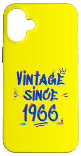 1966 Vintage Graffiti Glitch - 59 Years of Style Hülle für iPhone 16 Plus von Glitch Graffiti Style Graphic Design For Men Women