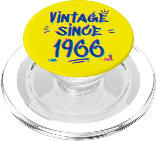 1966 Vintage Graffiti Glitch - 59 Years of Style PopSockets PopGrip für MagSafe von Glitch Graffiti Style Graphic Design For Men Women