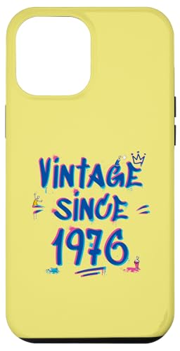 1976 Vintage Graffiti Glitch - 49 Years of Style Hülle für iPhone 12 Pro Max von Glitch Graffiti Style Graphic Design For Men Women