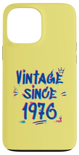 1976 Vintage Graffiti Glitch - 49 Years of Style Hülle für iPhone 13 Pro Max von Glitch Graffiti Style Graphic Design For Men Women