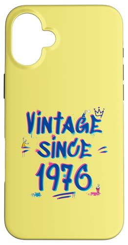 1976 Vintage Graffiti Glitch - 49 Years of Style Hülle für iPhone 16 Plus von Glitch Graffiti Style Graphic Design For Men Women