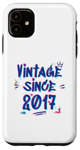 Vintage 2017 Graffiti Glitch - 8 Years of Style Hülle für iPhone 11 von Glitch Graffiti Style Graphic Design For Men Women