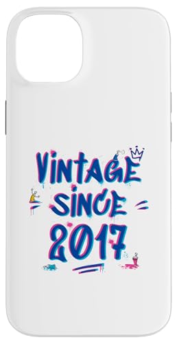 Vintage 2017 Graffiti Glitch - 8 Years of Style Hülle für iPhone 14 Plus von Glitch Graffiti Style Graphic Design For Men Women