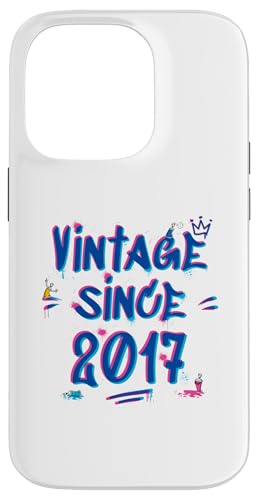 Vintage 2017 Graffiti Glitch - 8 Years of Style Hülle für iPhone 14 Pro von Glitch Graffiti Style Graphic Design For Men Women