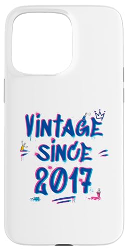 Vintage 2017 Graffiti Glitch - 8 Years of Style Hülle für iPhone 15 Pro Max von Glitch Graffiti Style Graphic Design For Men Women