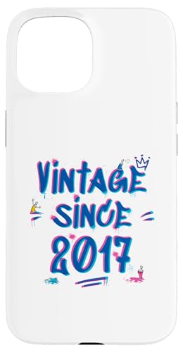 Vintage 2017 Graffiti Glitch - 8 Years of Style Hülle für iPhone 15 von Glitch Graffiti Style Graphic Design For Men Women