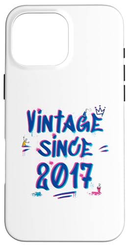 Vintage 2017 Graffiti Glitch - 8 Years of Style Hülle für iPhone 16 Pro Max Vintage 2017 Graffiti Glitch - 8 Years of Style Hülle für iPhone 16 Pro Max von Glitch Graffiti Style Graphic Design For Men Women