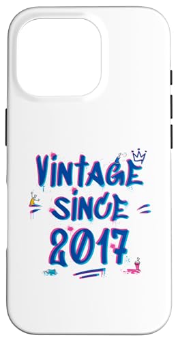 Vintage 2017 Graffiti Glitch - 8 Years of Style Hülle für iPhone 16 Pro von Glitch Graffiti Style Graphic Design For Men Women
