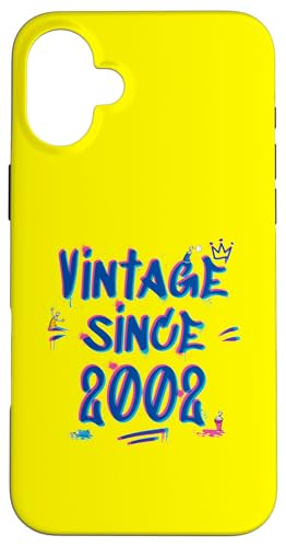 Vintage Best of 2002 Graffiti Glitch 23rd Birthday Style Hülle für iPhone 16 Plus von Glitch Graffiti Style Graphic Design For Men Women