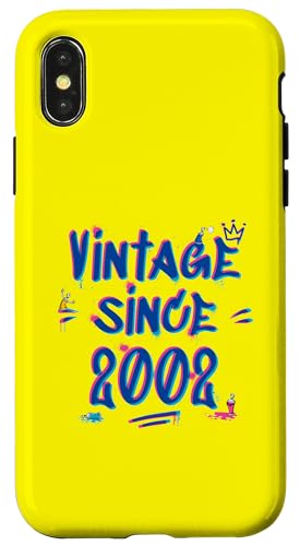 Vintage Best of 2002 Graffiti Glitch 23rd Birthday Style Hülle für iPhone X/XS von Glitch Graffiti Style Graphic Design For Men Women