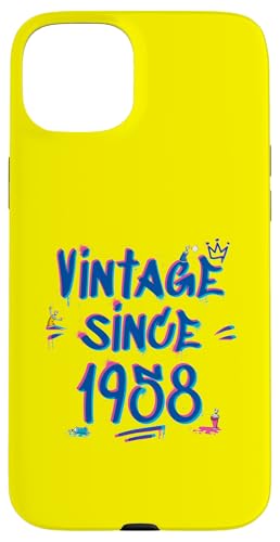 Vintage Since 1958 Graffiti Glitch 67th Birthday Hip-Hop Hülle für iPhone 15 Plus von Glitch Graffiti Style Graphic Design For Men Women