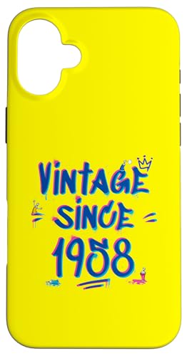 Vintage Since 1958 Graffiti Glitch 67th Birthday Hip-Hop Hülle für iPhone 16 Plus von Glitch Graffiti Style Graphic Design For Men Women